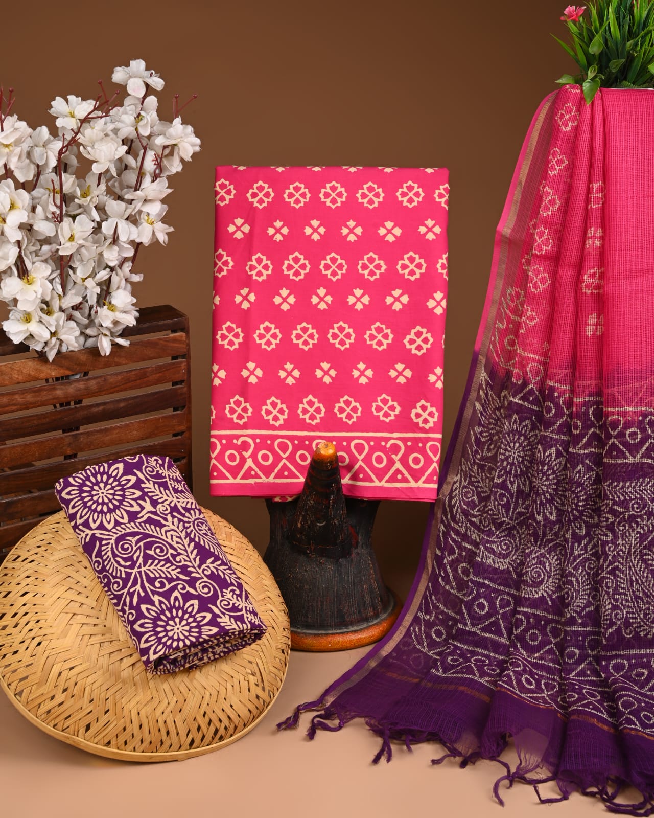 COTTON SUITS WITH KOTA DORIYA DUPATTA