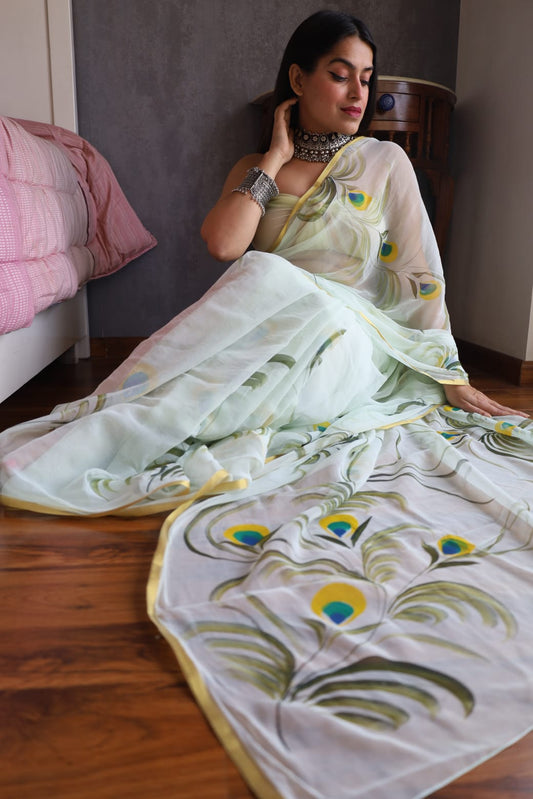 Shop Trendy Chiffon Zari Sarees – Graceful Look Guaranteed