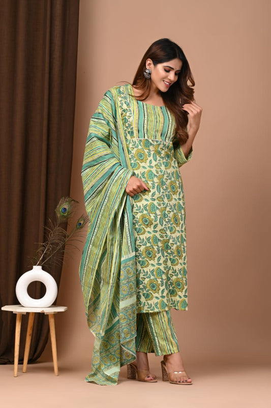 Best Ajrakh Unstitched suit with Dupatta
