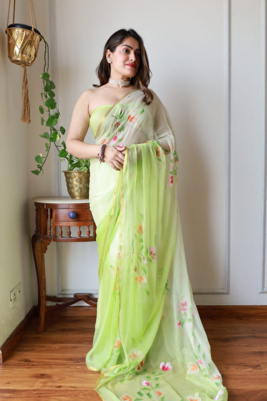 Daily Wear Chiffon Saree with Elegant Zari Design