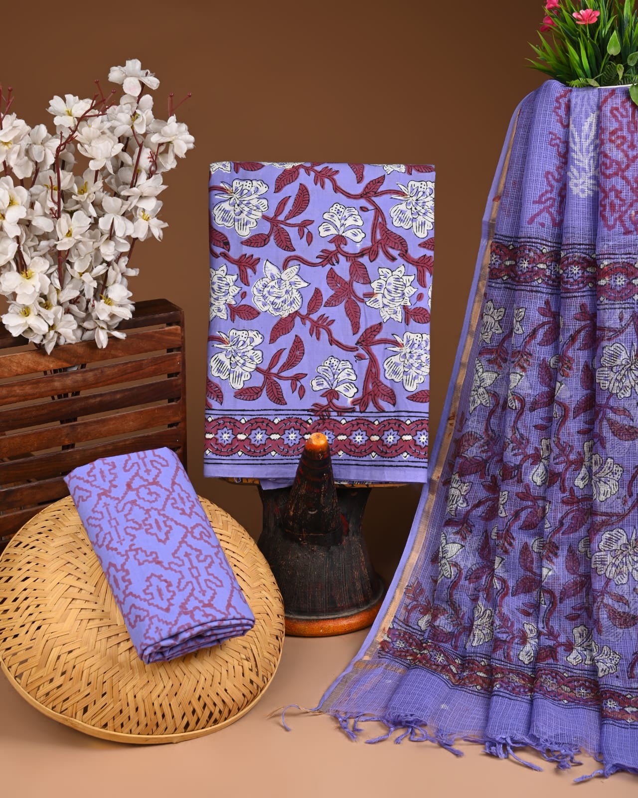Buy Light Purple Cotton Suits Online at Lowest Price – Soft & Stylish
