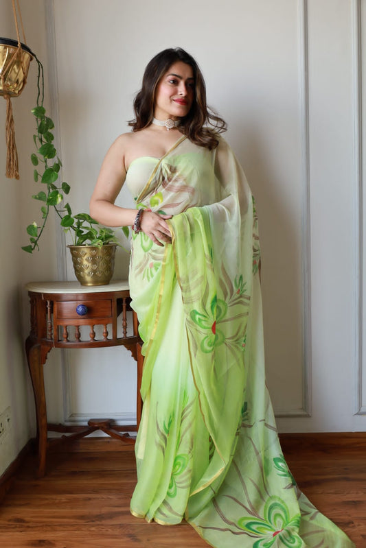 Chiffon Zari Border Saree