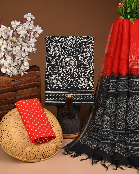 Buy Cotton Suits with Kota Doriya Dupatta