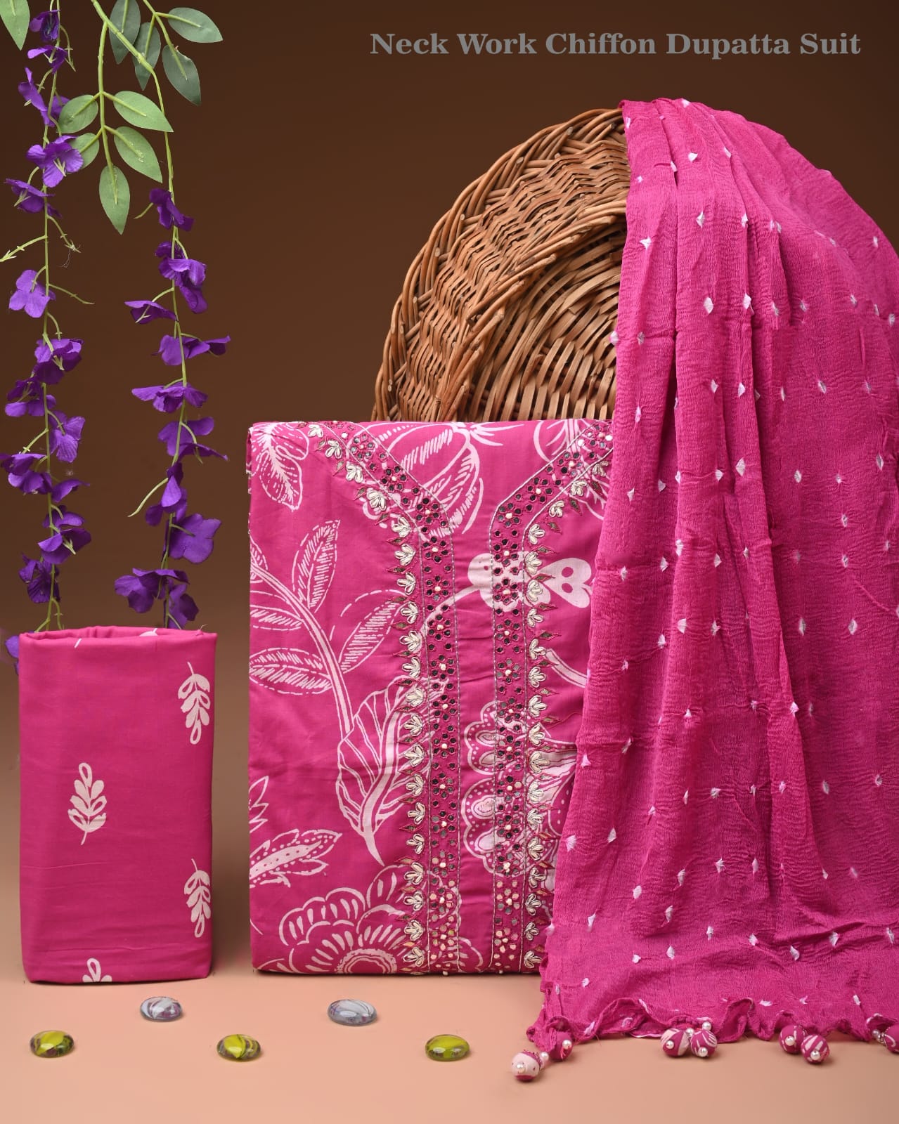 Premium Cotton Suit Set with Embroidered Dupatta