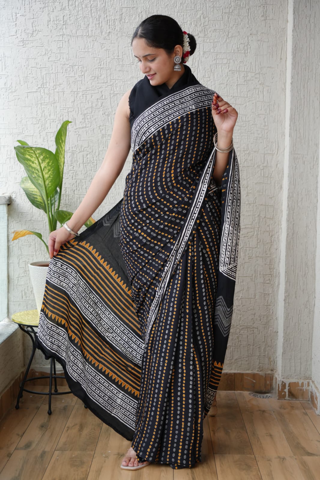 Classic Ajrakh Modal Silk Saree