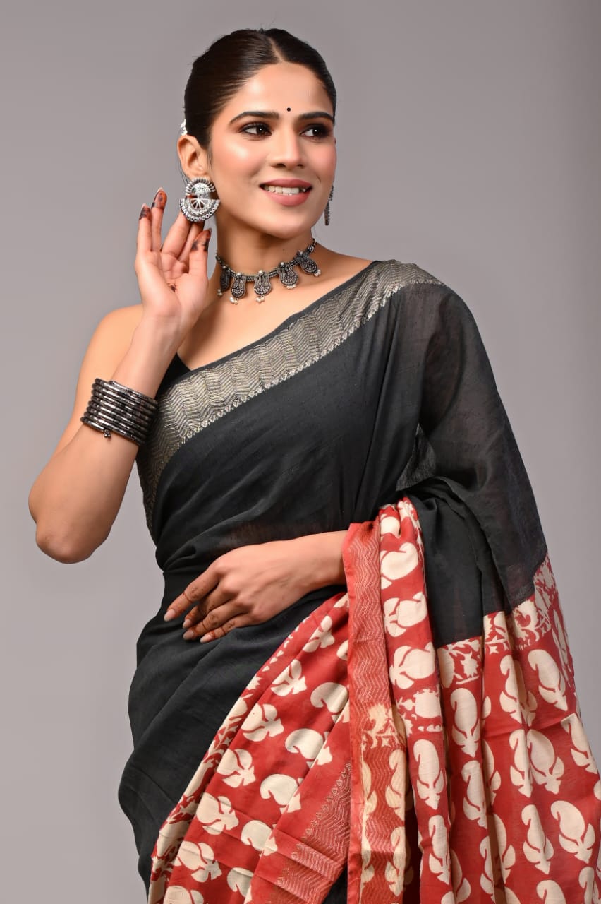 Printed Art Silk Saree for Women