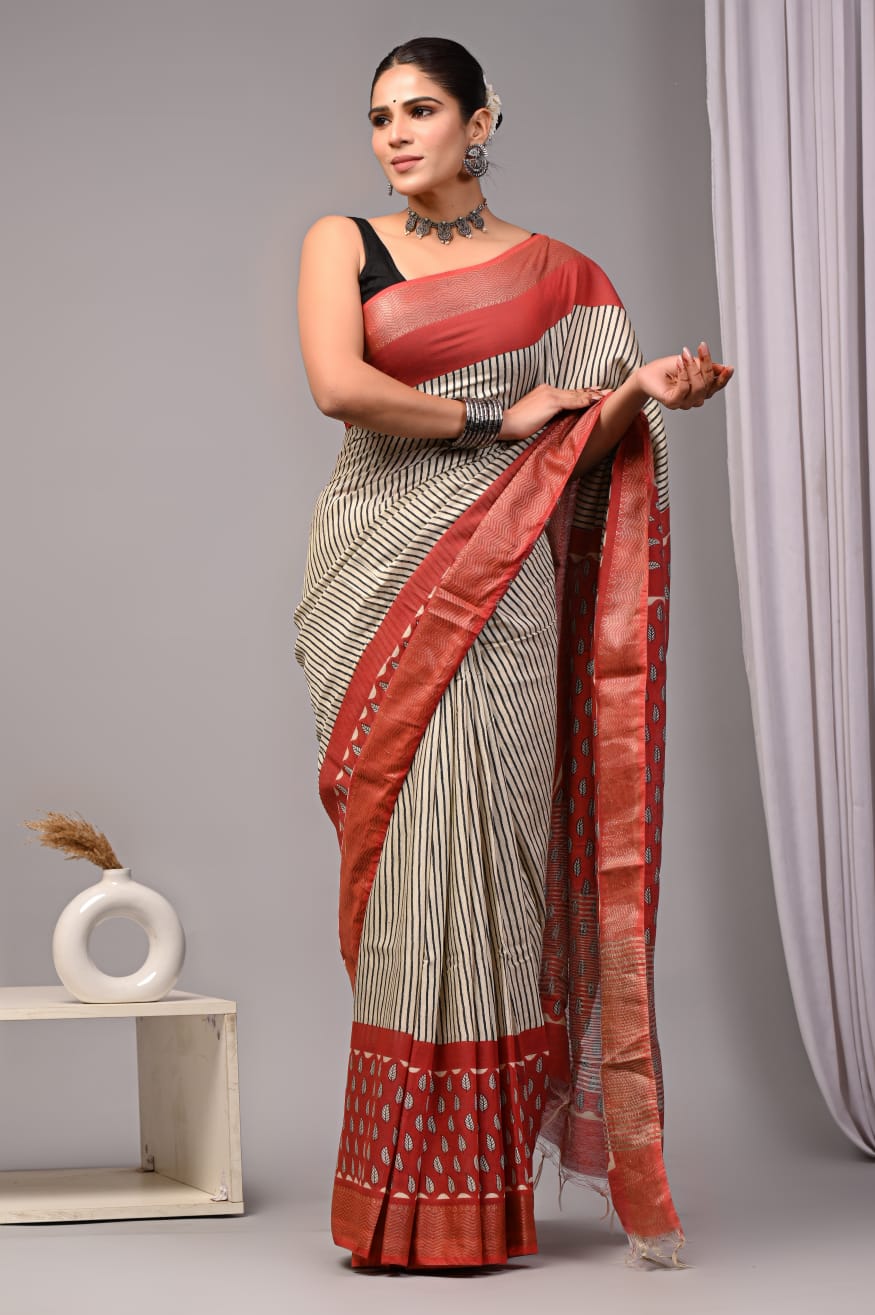 Heritage Style Ajrakh Saree