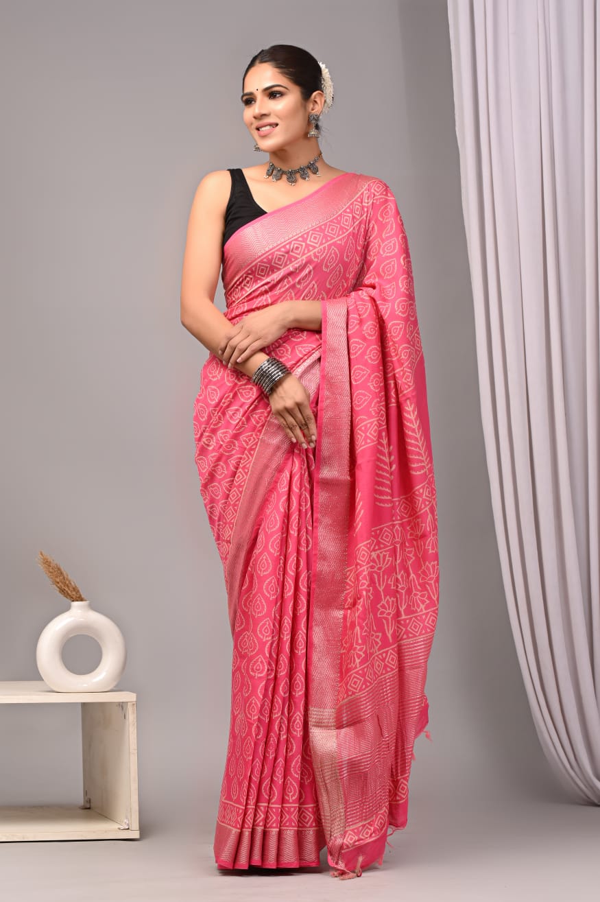 Beautiful Chanderi Saree with Prints