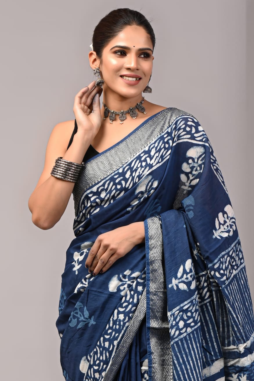 Lightweight Printed Chanderi Saree