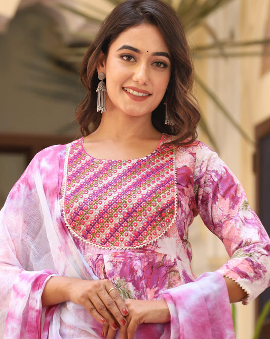 New printed kurta pant with dupatta set