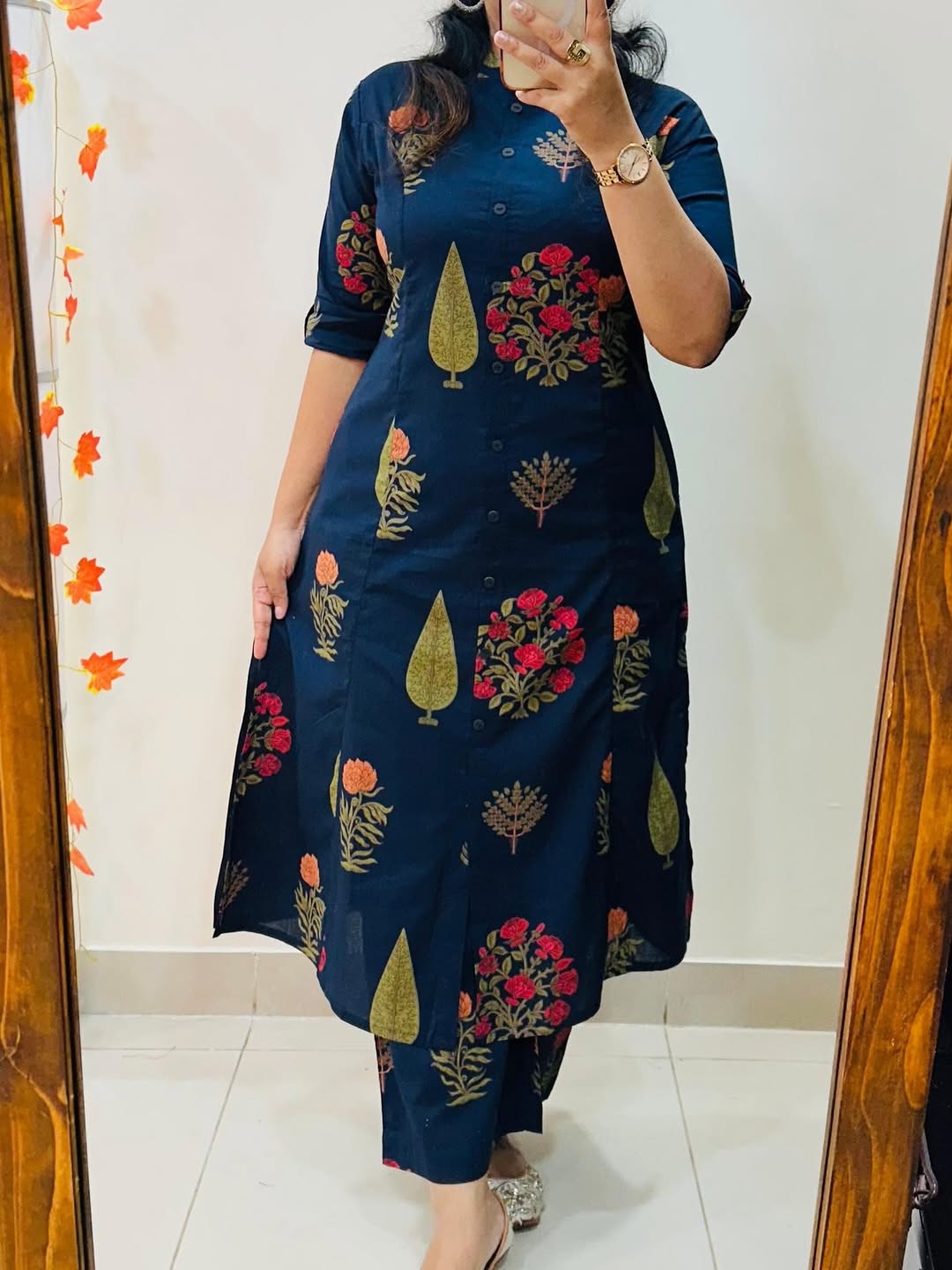 Premium Floral Fine cotton kurti Palazza set