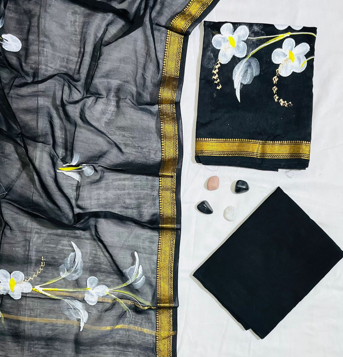 Festive Wear Maheshwari Silk Suit with Zari Dupatta