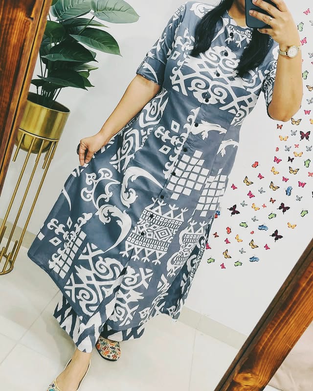 Trendy A-Line Cotton Co-ord Set for Daily & Casual Wear