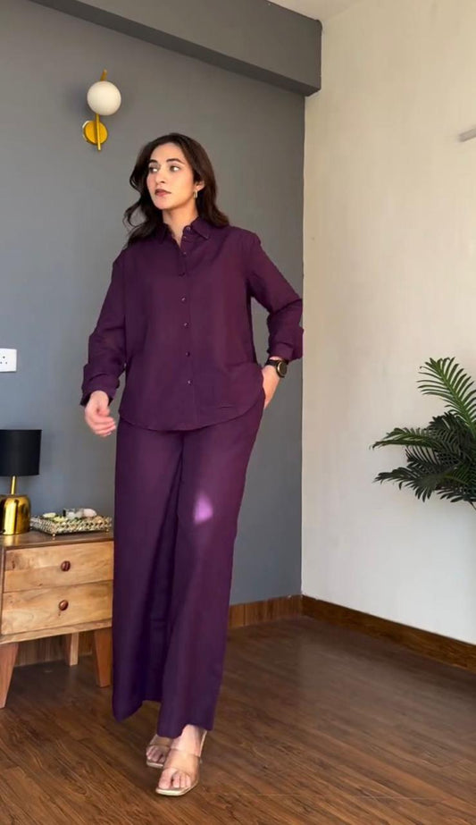 Elegant Purple Co-Ord Set ๐ | Premium Cotton | Perfect Brunch & Party Wear