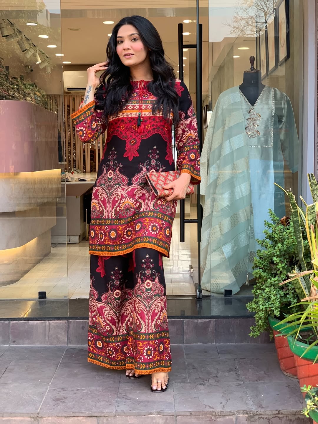 Maslin Baroque Kalamkari print co-ord set
