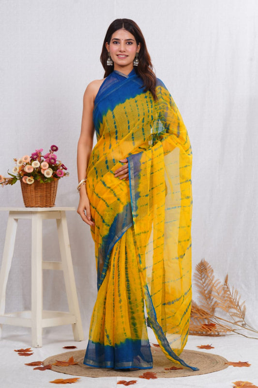 Kota Doriya Saree with Bagru Handblock Style