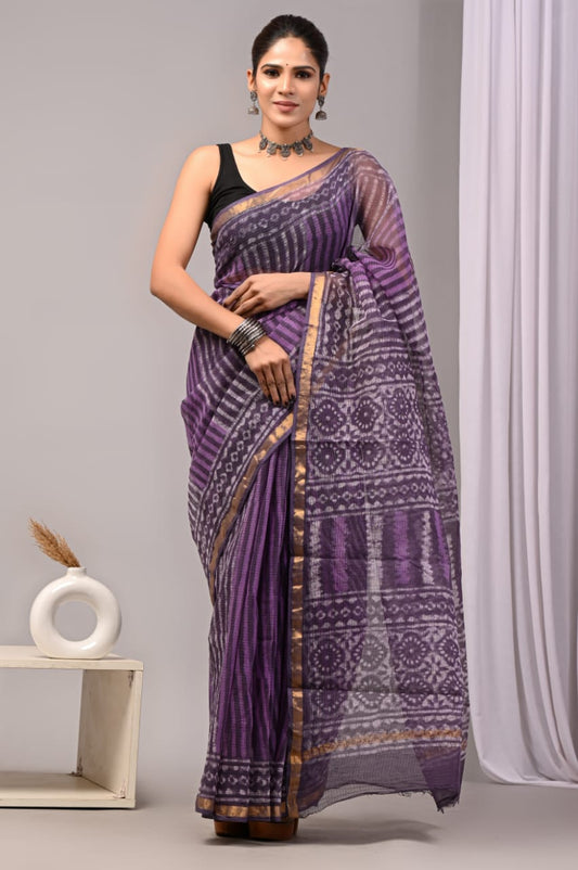 Soft Kota Doriya Saree with Natural Dye Colors