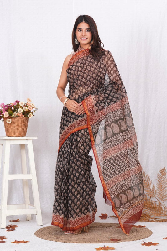 Festive Kota Doriya Saree with Natural Pigment