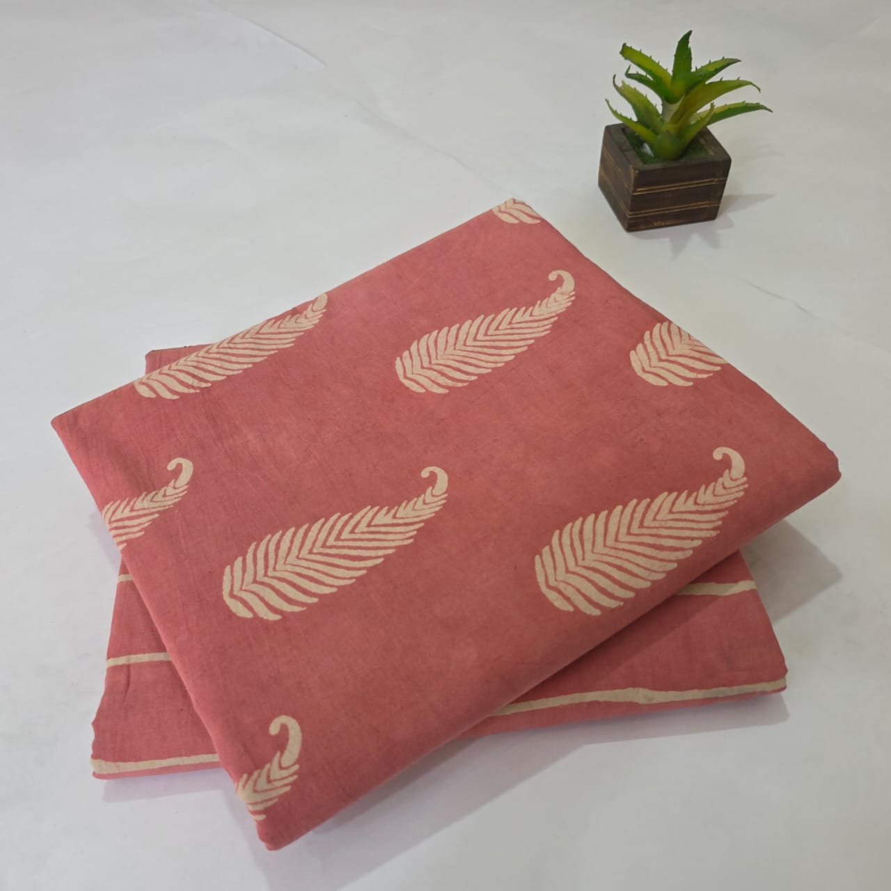 Hand Block Lurex Print Cotton Suit Combo for Ladies