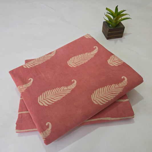 Hand Block Lurex Print Cotton Suit Combo for Ladies