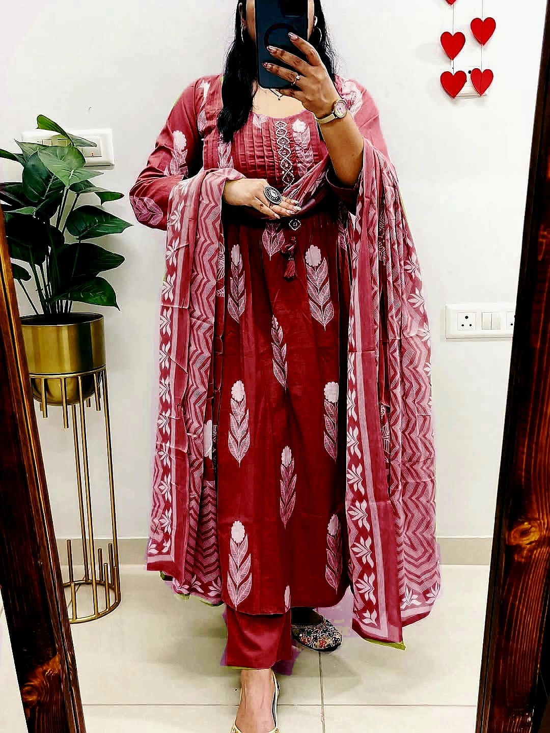 wedding cotton kurti pant with mulmul dupatta