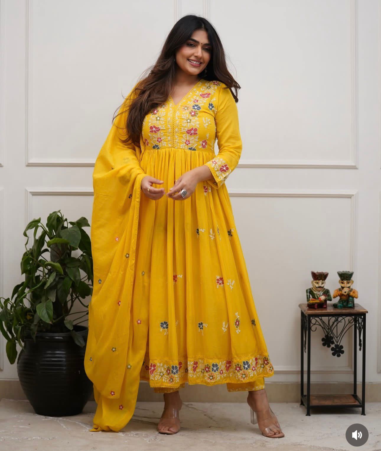 Yellow Wedding Anarkali Suit Dress
