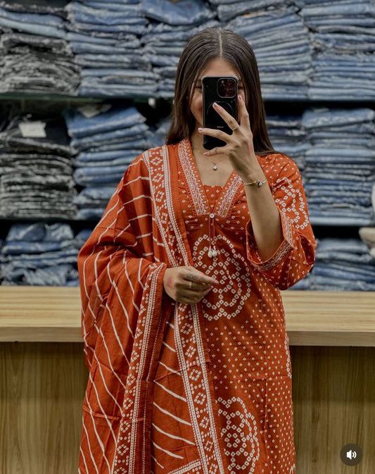 Jaipur bandhani print kurti and palazzo