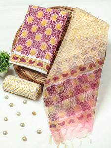 Organza Dupatta With Cotton Suit