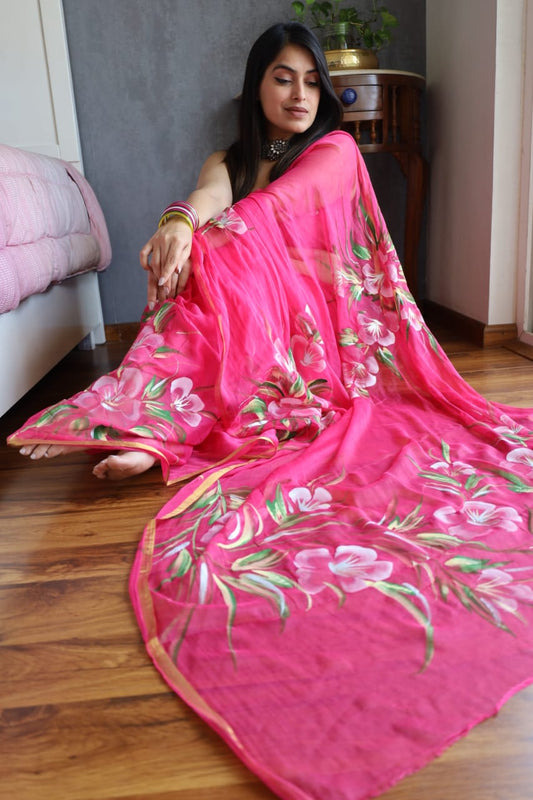 Stylish Chiffon Sarees with Zari Border – Affordable Prices