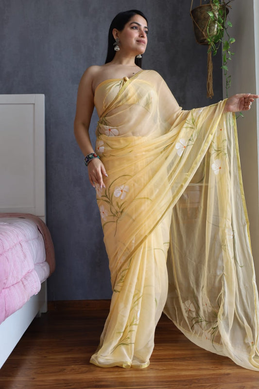Chiffon Zari Border Saree – Elegant & Lightweight Saree for All Occasions