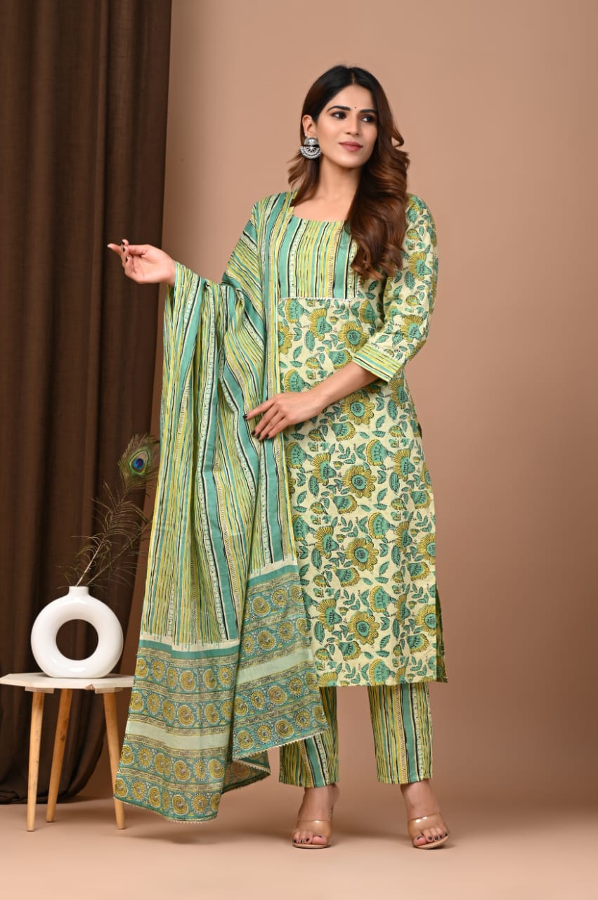Best Ajrakh Unstitched suit with Dupatta