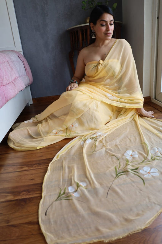Chiffon Zari Border Saree – Elegant & Lightweight Saree for All Occasions