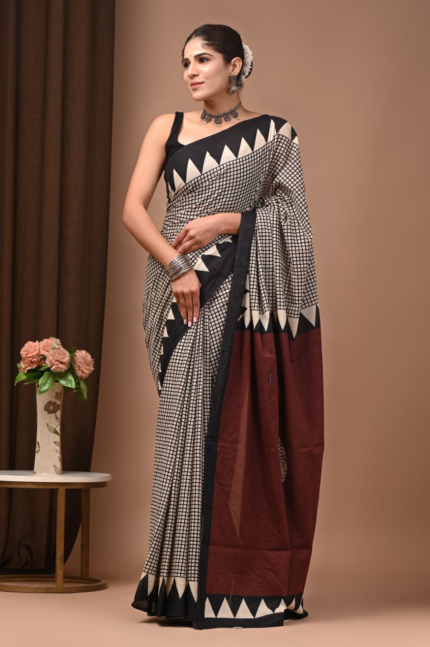 Festive ready mulmul cotton saree, soft and graceful.