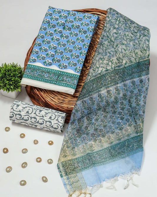 Trendy Cotton Suits with Organza Dupatta – New Collection by VimuSarees