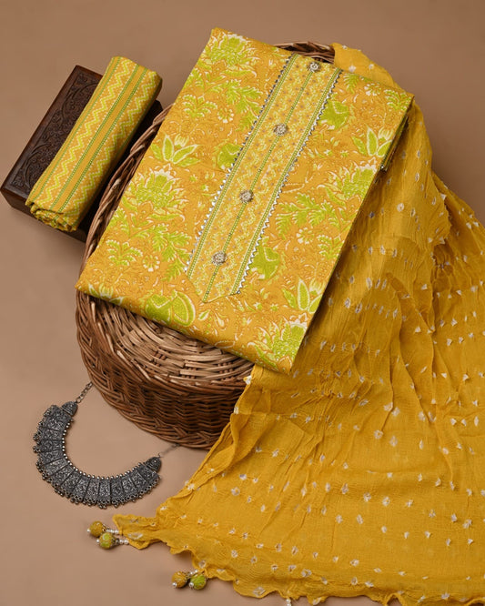 golden yellow cotton suits buy online
