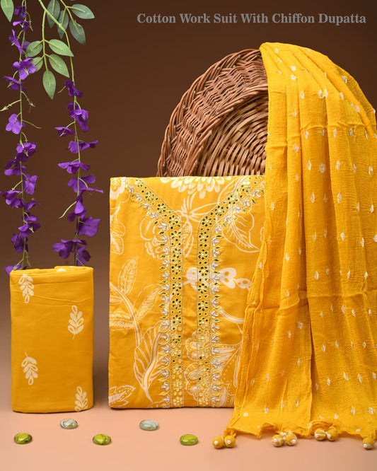 Yellow cotton suits buy online