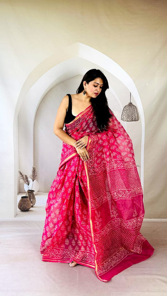 Elegant Pure Kota Doria Saree