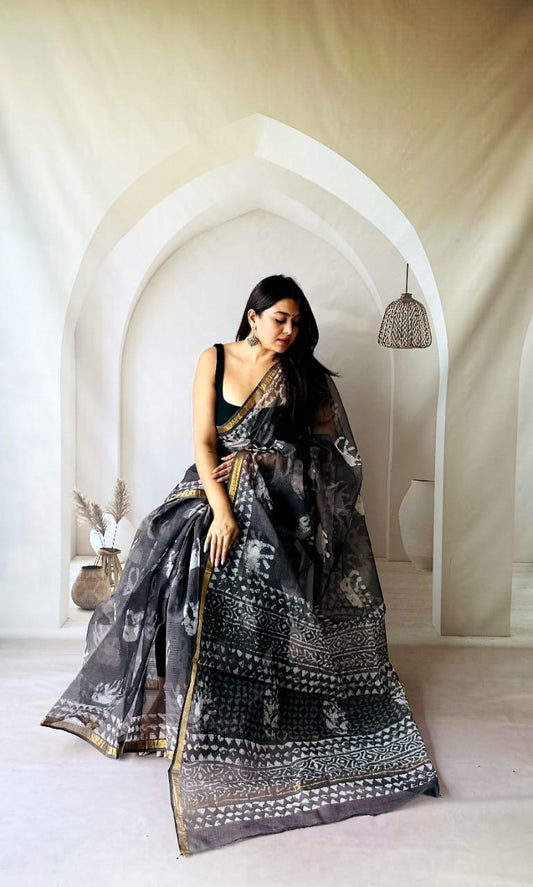 Festive Pure Kota Doria Saree