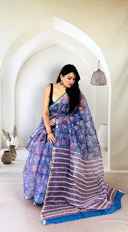 Designer Pure Kota Doria Saree
