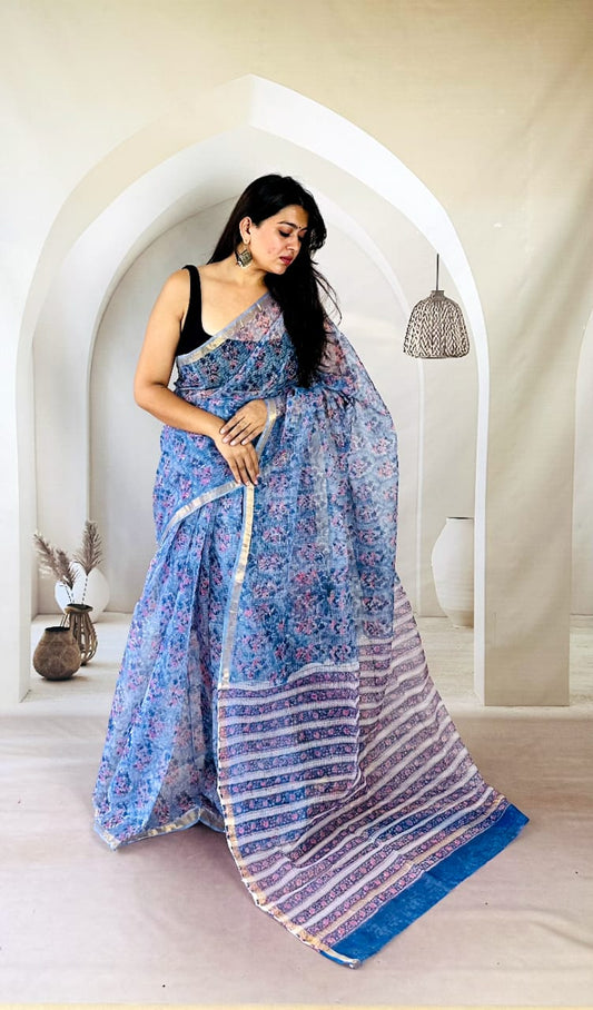Ethnic Pure Kota Doria Saree