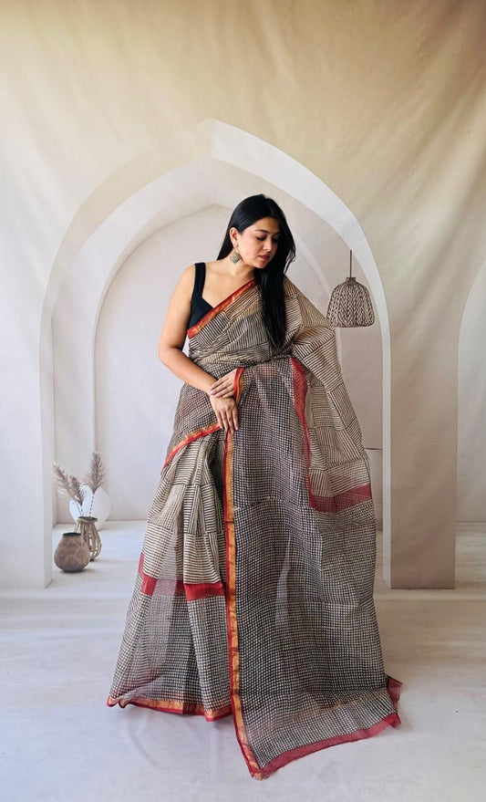Pure Kota Doria Saree Craft