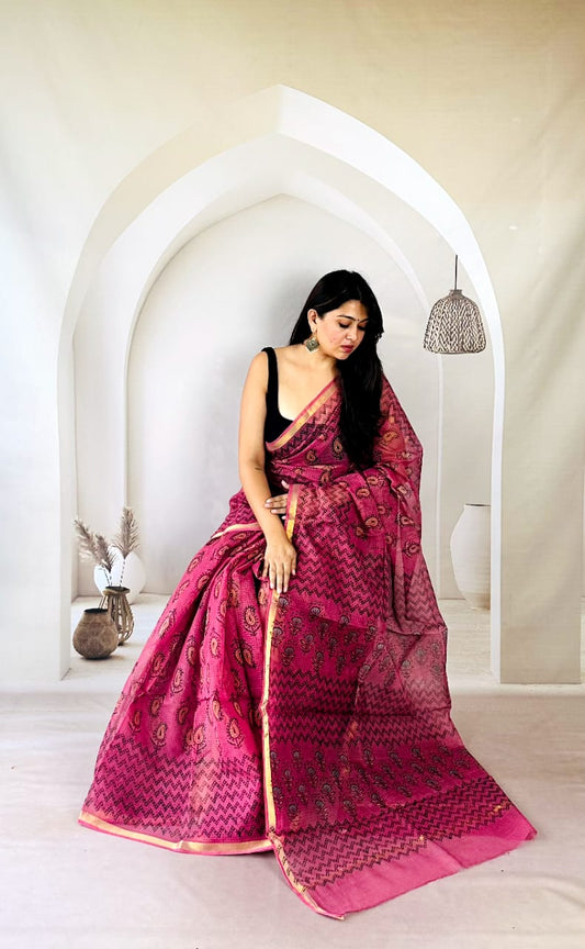 Elegant Pure Kota Doria Look