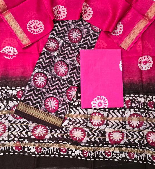 Stylish Festive Maheshwari Silk Suit with Zari Border