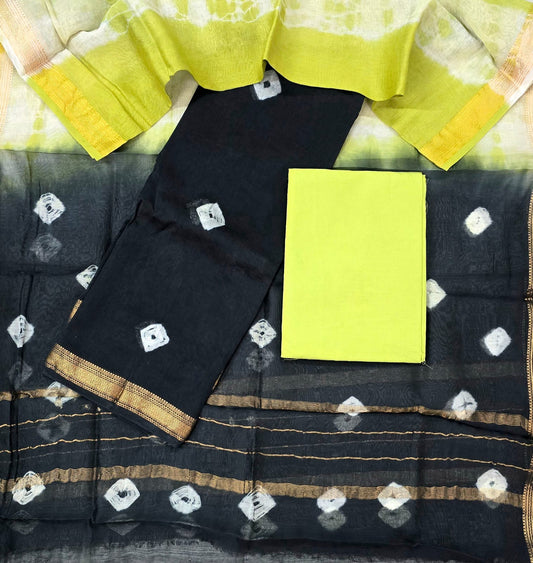 Designer Maheshwari Silk Dress Material with Dupatta