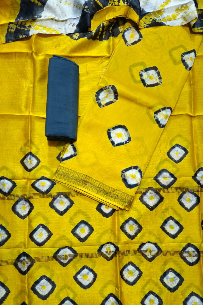 Gorgeous Handcrafted Maheshwari Silk Suit Material