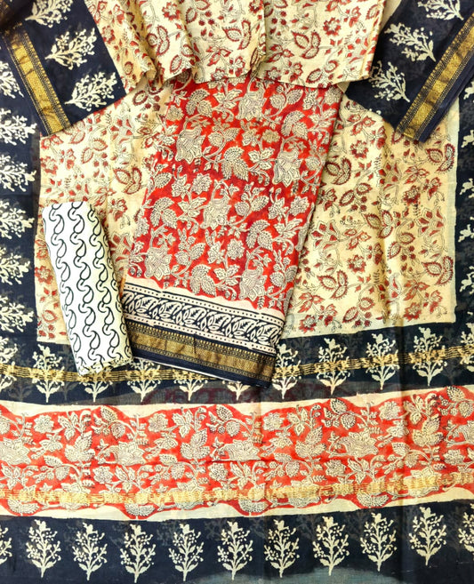 Festive Wear Maheshwari Silk Suit with Zari Dupatta
