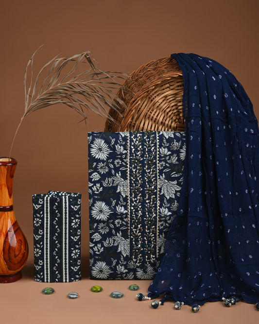 Cotton Suit for Women with Zari Dupatta