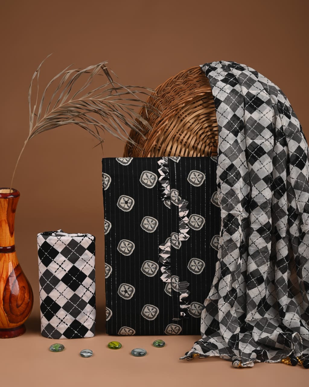 Wholesale Cotton Suit with Embroidered Dupatta