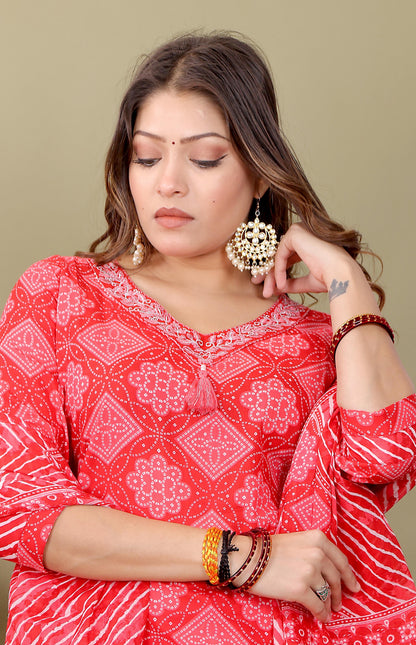 raditional Sanganeri Kurti Pant Co-ord Set