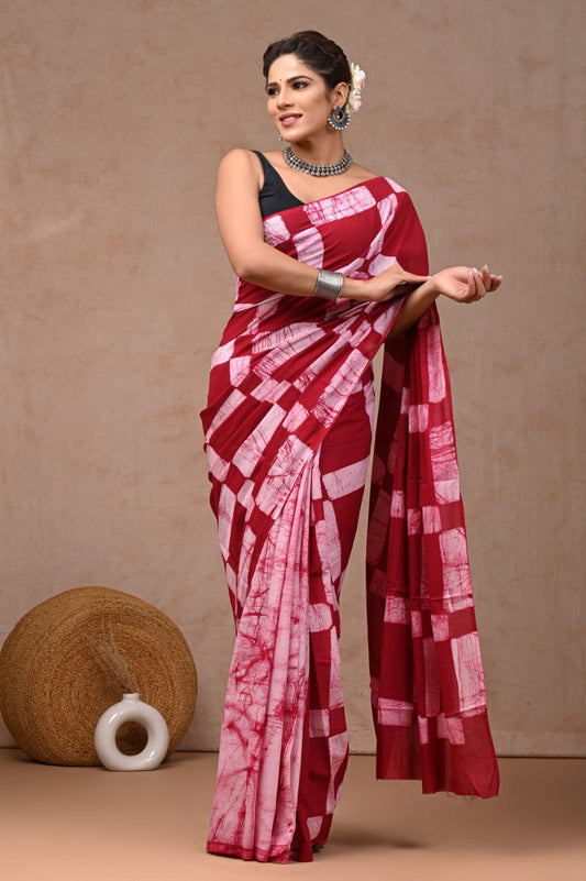 Naturally soft mulmul cotton saree for timeless wear.